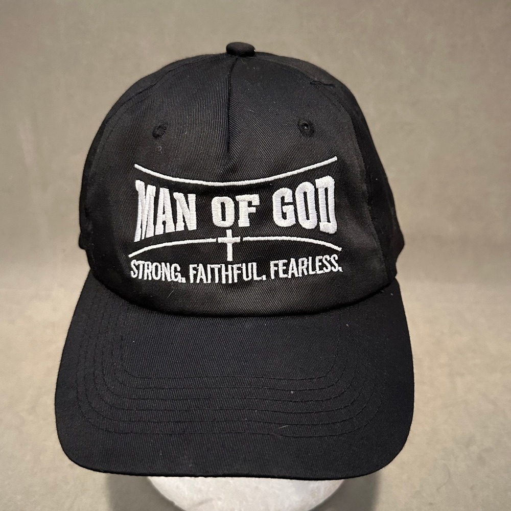 Think Positive Man of God‎ Hat Black Christian Cap Strong Faithful Fearless
